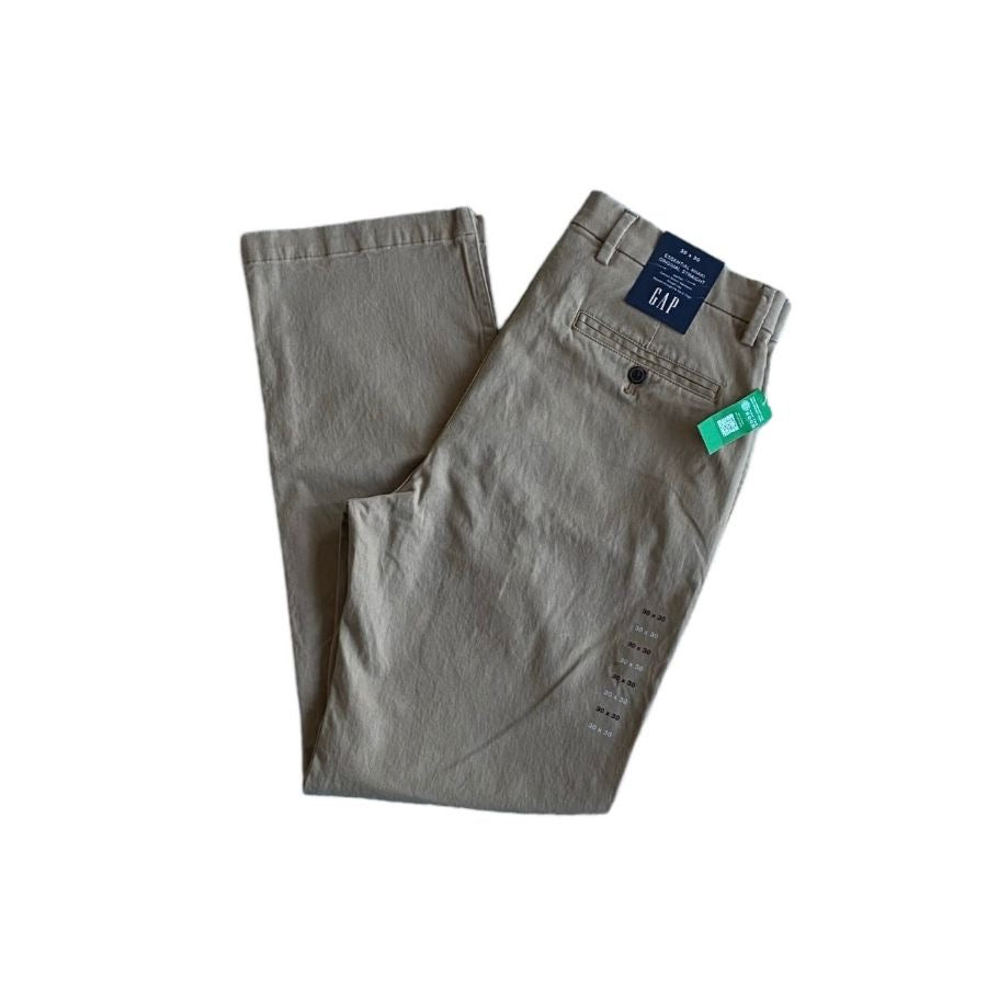Gap Pantalón Straight Khaki 30x30