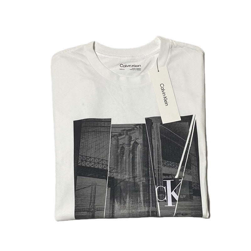 Calvin Klein Polera Blanca S 19% OFF