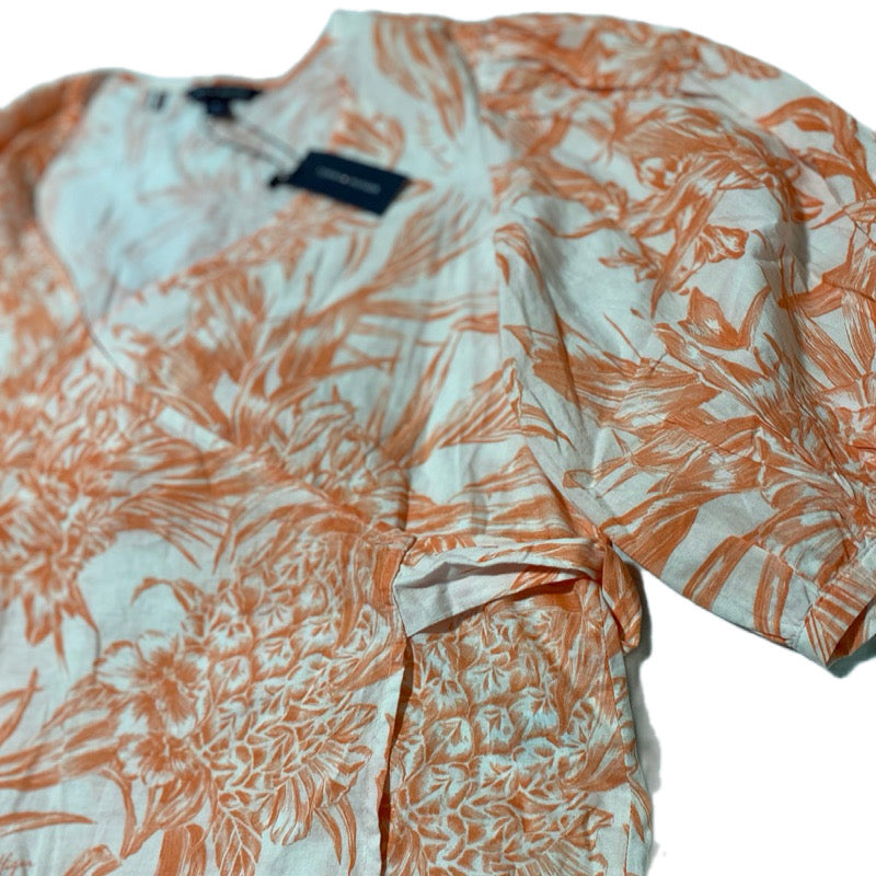 Tommy Hilfiger Blusa Floral Naranja M 38% OFF