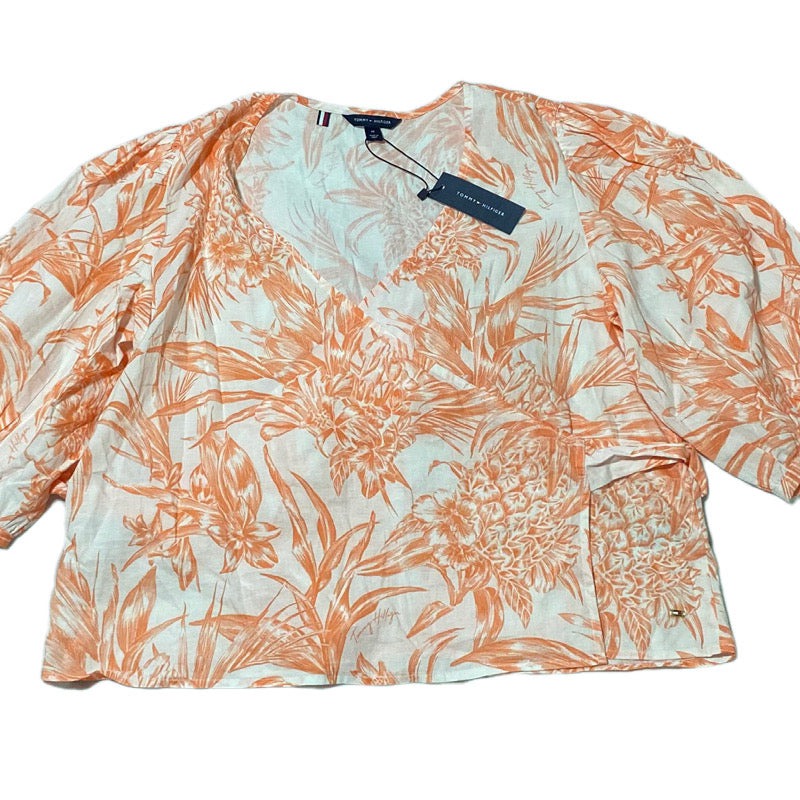 Tommy Hilfiger Blusa Floral Naranja M 38% OFF